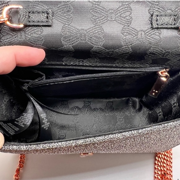 NWOT Ted Baker London Jeminna Velvet Bow Evening Bag Metallic Clutch Crossbody - Picture 10 of 14